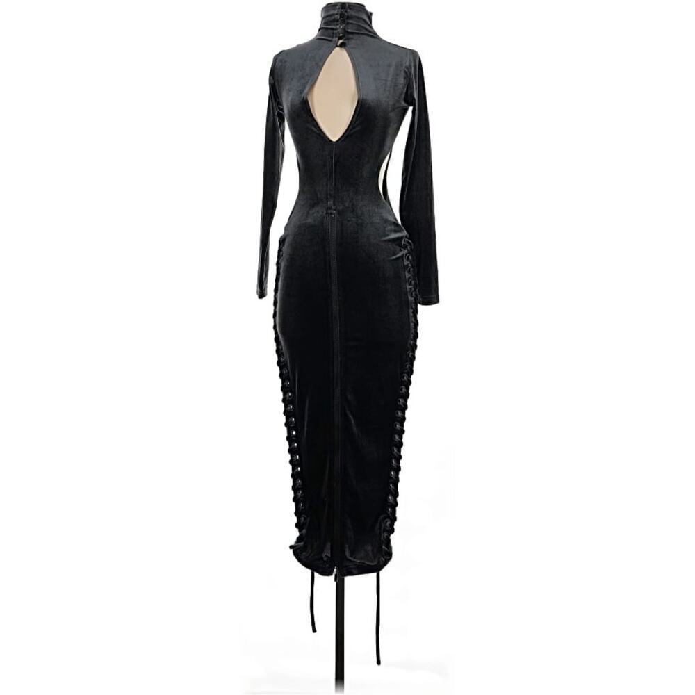 BBX Brand Velvet Cutout Midi Dress UK 6 US 2